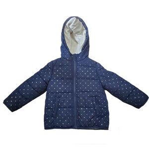 Carter’s Navy Blue Gold Foil Polka Dot Puffer Jacket 4T